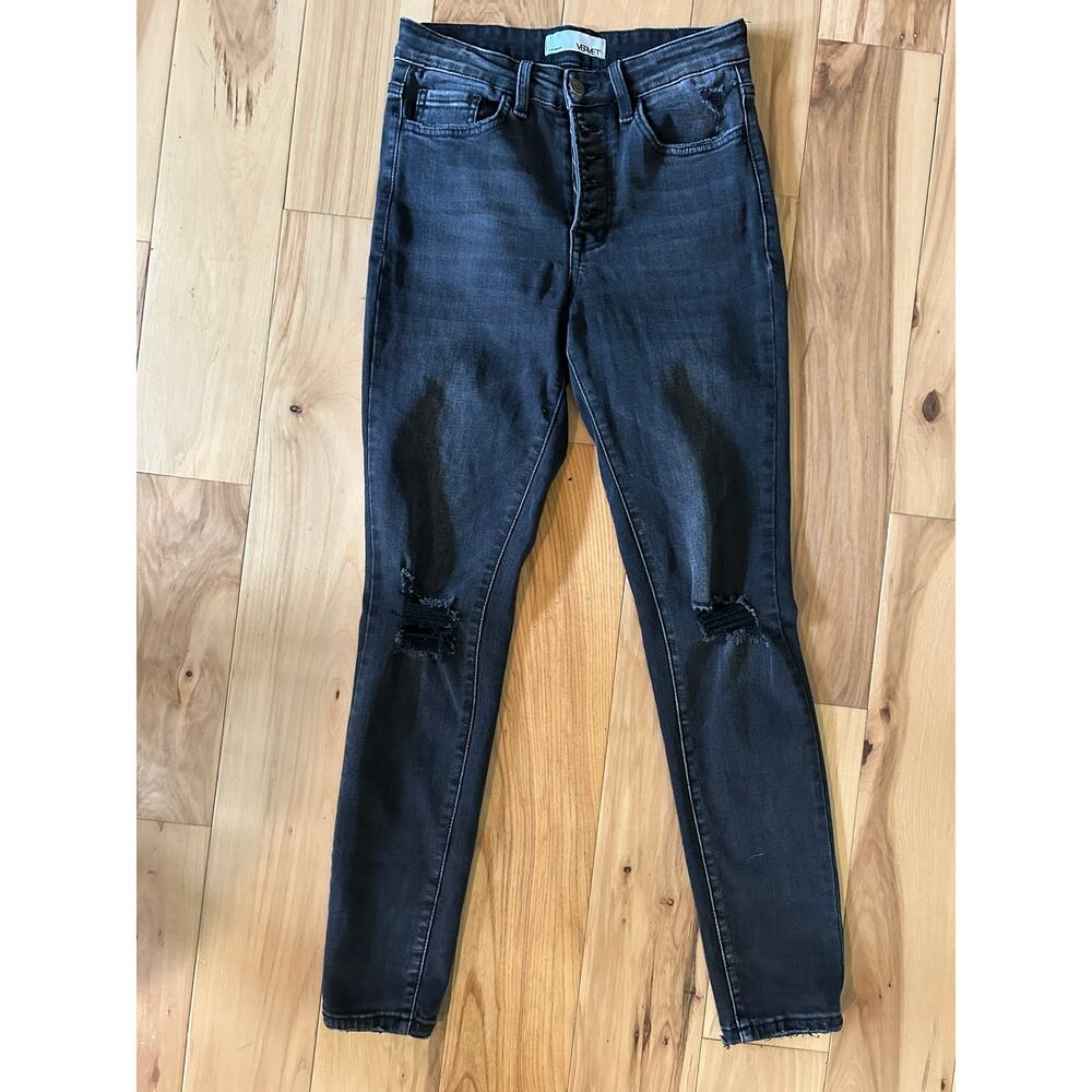Vervet Dark Gray Skinny Jeans High Waist Women 26 - Picture 2 of 6